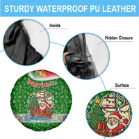 Portugal Christmas Spare Tire Cover with Green Red Santa Ship Tree and Coat of Arms - Wonder Print Shop
