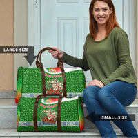 Portugal Christmas Travel Bag with Green Red Santa Ship Tree and Coat of Arms - Wonder Print Shop