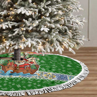 Portugal Christmas Tree Skirt with Green Red Santa Ship Tree and Coat of Arms - Wonder Print Shop