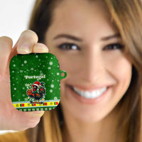 Portugal Christmas AirPods Case with Green Galo de Barcelos Rooster Santa Hat and Gift - Wonder Print Shop