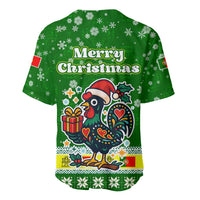 Portugal Christmas Baseball Jersey with Green Galo de Barcelos Rooster Santa Hat and Gift - Wonder Print Shop