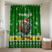 Portugal Christmas Bathroom Set with Green Galo de Barcelos Rooster Santa Hat and Gift - Wonder Print Shop