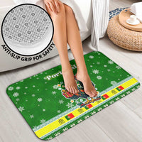 Portugal Christmas Bathroom Set with Green Galo de Barcelos Rooster Santa Hat and Gift - Wonder Print Shop