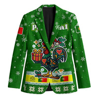 Portugal Christmas Blazer with Green Galo de Barcelos Rooster Santa Hat and Gift - Wonder Print Shop