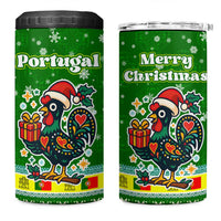Portugal Christmas 4 in 1 Can Cooler Tumbler with Green Galo de Barcelos Rooster Santa Hat and Gift - Wonder Print Shop