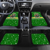 Portugal Christmas Car Mats with Green Galo de Barcelos Rooster Santa Hat and Gift - Wonder Print Shop