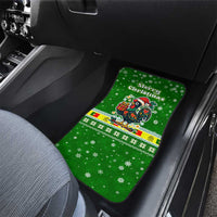 Portugal Christmas Car Mats with Green Galo de Barcelos Rooster Santa Hat and Gift - Wonder Print Shop
