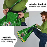 Portugal Christmas Grocery Bag with Green Galo de Barcelos Rooster Santa Hat and Gift - Wonder Print Shop