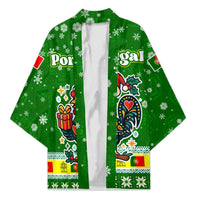 Portugal Christmas Kimono with Green Galo de Barcelos Rooster Santa Hat and Gift - Wonder Print Shop