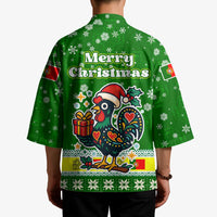 Portugal Christmas Kimono with Green Galo de Barcelos Rooster Santa Hat and Gift - Wonder Print Shop