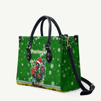 Portugal Christmas Leather Bag with Green Galo de Barcelos Rooster Santa Hat and Gift - Wonder Print Shop