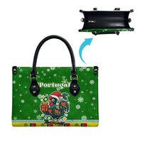Portugal Christmas Leather Bag with Green Galo de Barcelos Rooster Santa Hat and Gift - Wonder Print Shop