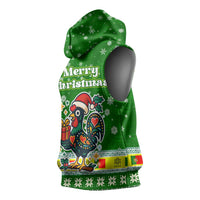 Portugal Christmas Sleeveless Hoodie with Green Galo de Barcelos Rooster Santa Hat and Gift - Wonder Print Shop