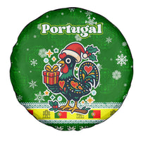 Portugal Christmas Spare Tire Cover with Green Galo de Barcelos Rooster Santa Hat and Gift - Wonder Print Shop