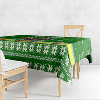 Portugal Christmas Tablecloth with Green Galo de Barcelos Rooster Santa Hat and Gift - Wonder Print Shop