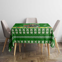 Portugal Christmas Tablecloth with Green Galo de Barcelos Rooster Santa Hat and Gift - Wonder Print Shop
