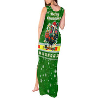 Portugal Christmas Tank Maxi Dress with Green Galo de Barcelos Rooster Santa Hat and Gift - Wonder Print Shop
