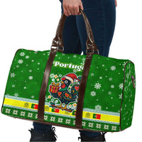 Portugal Christmas Travel Bag with Green Galo de Barcelos Rooster Santa Hat and Gift - Wonder Print Shop