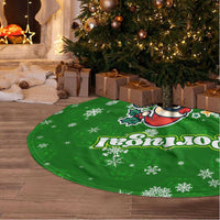 Portugal Christmas Tree Skirt with Green Galo de Barcelos Rooster Santa Hat and Gift - Wonder Print Shop