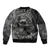 Hello Darkness My Old Friend Skull Bomber Jacket - Wonder Print Shop