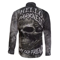 Hello Darkness My Old Friend Skull Family Matching Long Sleeve Bodycon Dress and Hawaiian Shirt - Wonder Print Shop