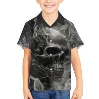 Hello Darkness My Old Friend Skull Family Matching Short Sleeve Bodycon Dress and Hawaiian Shirt - Wonder Print Shop