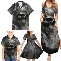 Hello Darkness My Old Friend Skull Family Matching Summer Maxi Dress and Hawaiian Shirt - Wonder Print Shop