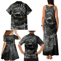 Hello Darkness My Old Friend Skull Family Matching Tank Maxi Dress and Hawaiian Shirt - Wonder Print Shop