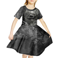Hello Darkness My Old Friend Skull Kid Short Sleeve Dress - Wonder Print Shop