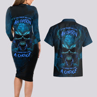 If You Treat Me Like And Option I'll Leave You Like A Choice Couples Matching Long Sleeve Bodycon Dress and Hawaiian Shirt - Wonder Print Shop