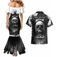 If I Stand Alone I Know I'm With Someone I Can Trust Skull Couples Matching Mermaid Dress and Hawaiian Shirt - Wonder Print Shop