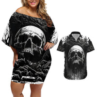If I Stand Alone I Know I'm With Someone I Can Trust Skull Couples Matching Off Shoulder Short Dress and Hawaiian Shirt - Wonder Print Shop