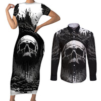 If I Stand Alone I Know I'm With Someone I Can Trust Skull Couples Matching Short Sleeve Bodycon Dress and Long Sleeve Button Shirts - Wonder Print Shop