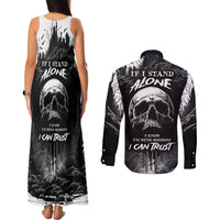If I Stand Alone I Know I'm With Someone I Can Trust Skull Couples Matching Tank Maxi Dress and Long Sleeve Button Shirts - Wonder Print Shop