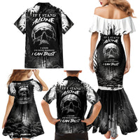 If I Stand Alone I Know I'm With Someone I Can Trust Skull Family Matching Mermaid Dress and Hawaiian Shirt - Wonder Print Shop