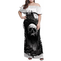 If I Stand Alone I Know I'm With Someone I Can Trust Skull Family Matching Off Shoulder Maxi Dress and Hawaiian Shirt - Wonder Print Shop
