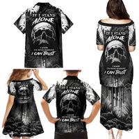 If I Stand Alone I Know I'm With Someone I Can Trust Skull Family Matching Puletasi Dress and Hawaiian Shirt - Wonder Print Shop