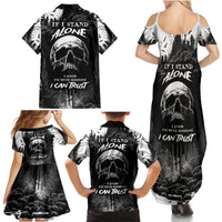 If I Stand Alone I Know I'm With Someone I Can Trust Skull Family Matching Summer Maxi Dress and Hawaiian Shirt - Wonder Print Shop