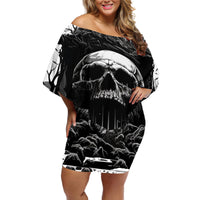If I Stand Alone I Know I'm With Someone I Can Trust Skull Off Shoulder Short Dress - Wonder Print Shop