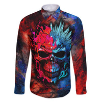 Be Careful Skull Family Matching Off Shoulder Long Sleeve Dress and Hawaiian Shirt - Wonder Print Shop