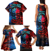Be Careful Skull Family Matching Tank Maxi Dress and Hawaiian Shirt - Wonder Print Shop