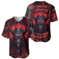 I Can Fix Stupid But It's Gonna Hurt Skull Baseball Jersey - Wonder Print Shop