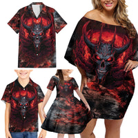 I Can Fix Stupid But It's Gonna Hurt Skull Family Matching Off Shoulder Short Dress and Hawaiian Shirt - Wonder Print Shop