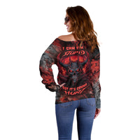 I Can Fix Stupid But It's Gonna Hurt Skull Off Shoulder Sweater - Wonder Print Shop