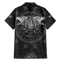 Viking Family Matching Long Sleeve Bodycon Dress and Hawaiian Shirt Norse Wolf and Bearclaw Fusion - Wonder Print Shop