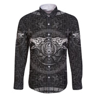 Viking Family Matching Short Sleeve Bodycon Dress and Hawaiian Shirt Norse Wolf and Bearclaw Fusion - Wonder Print Shop