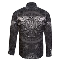 Viking Family Matching Short Sleeve Bodycon Dress and Hawaiian Shirt Norse Wolf and Bearclaw Fusion - Wonder Print Shop