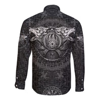Viking Long Sleeve Button Shirt Norse Wolf and Bearclaw Fusion - Wonder Print Shop