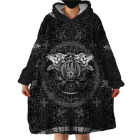 Viking Wearable Blanket Hoodie Norse Wolf and Bearclaw Fusion - Wonder Print Shop