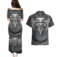 Until Valhalla Viking Skull Couples Matching Puletasi Dress and Hawaiian Shirt - Wonder Print Shop